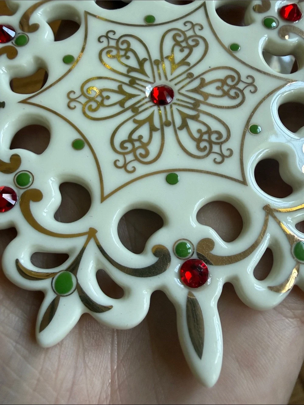 Lenox China Jewels Snowflake Ornament 4 in new in box